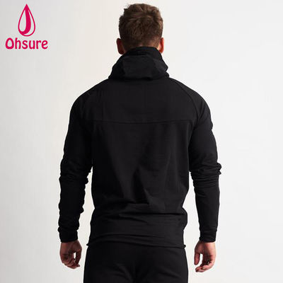 Mensen sport pullover hoodie winter warm fitness hardlopen sweatshirt met rits en print design