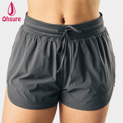 Hoogwaardige OEM High-cut Design High-waisted Athletic Sports Shorts Women Fitness Gym Run Yoga Bottoms Shorts Casual Woven