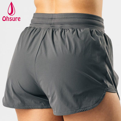 Hoogwaardige OEM High-cut Design High-waisted Athletic Sports Shorts Women Fitness Gym Run Yoga Bottoms Shorts Casual Woven