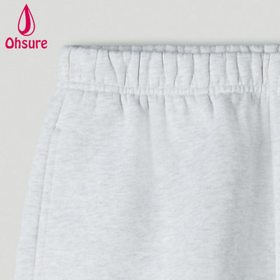 Groothandel Custom Logo High-waisted Sweat Shorts Women Fitness Gym Training Shorts High Waist Loose Inseam Pockets Raw Hem Casual