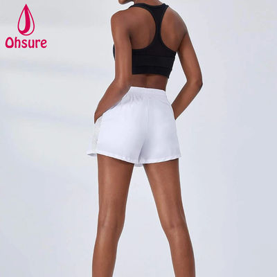 Hoogwaardige vrouwen 2 in 1 gymbroek Mesh Quick Dry Sportswear Loose Fit Yoga broek Custom Running Shorts