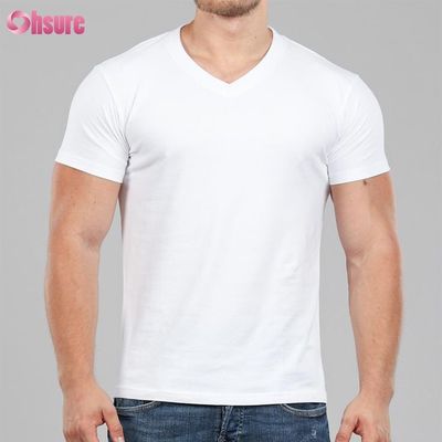 Bamboe T-shirt voor Heren Vriendelijke Stof BoksenT-shirt V-hals Bedrukking Casual Print Patroon Gebreide Spier Ondersteuning
