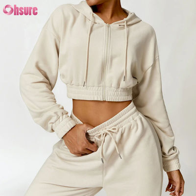 2025 NEW Fashion Hoodie Jacket met Zipper Hood Loose Long Sleeve Design voor Gym Sport Fitness