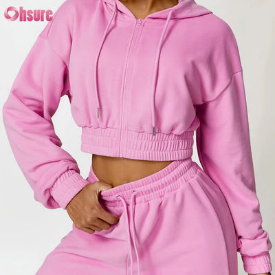 2025 NEW Fashion Hoodie Jacket met Zipper Hood Loose Long Sleeve Design voor Gym Sport Fitness