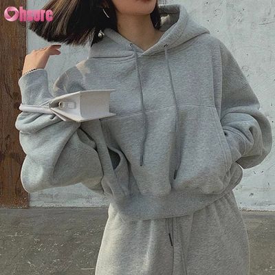 Print Zware Katoenen Dames Hoodies Custom Logo Custom Effen Sweatshirt Stand Kraag Ritssluiting Cropped Top