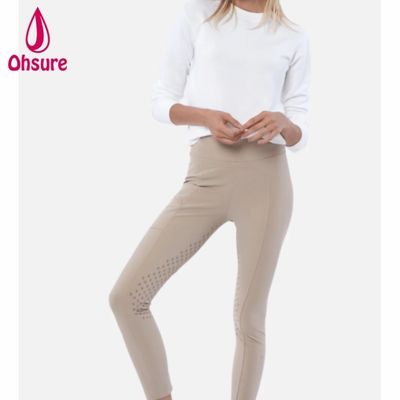 Superkwaliteit op maat Hoog taille vrouwen Ruiter Silicone Tights Paardrijden Leggings