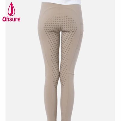 Superkwaliteit op maat Hoog taille vrouwen Ruiter Silicone Tights Paardrijden Leggings