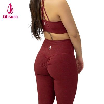 Dames Scrunch Bum Gym Leggings Elastische Taille Sport Strakke Fitness Activewear met Effen Patroon Yoga Broek