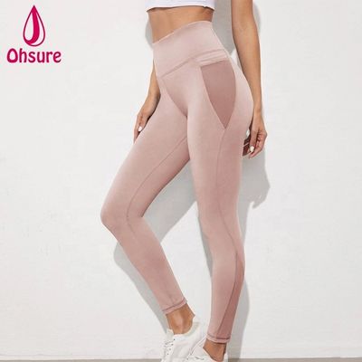 Breathable Mesh Running Pants Met Pocket Custom Yoga Leggings Voor Vrouwen Compressie Gym Tights
