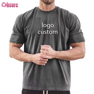 Custom Mensen Sport Top Gym Hoog Elastiek Kortmouw Fit Slim T-shirt