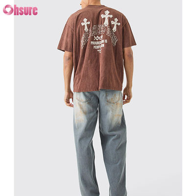 Hoge Kwaliteit Zuur Wassen Digitaal Printen Vintage Tee Sport Oversized T-shirt Custom T-shirt voor Heren