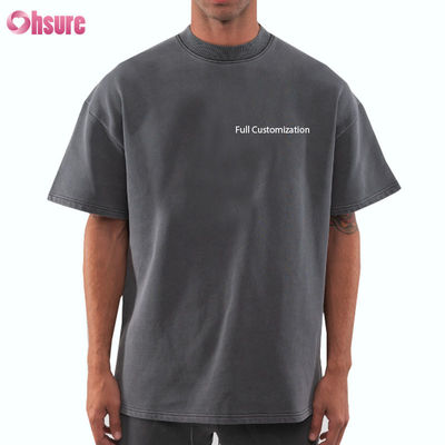 Hoogwaardig Gewassen Vintage Katoen Loose Fit Gedaalde Schouder Zwaargewicht Op maat Geprinte logo Oversized T-shirt