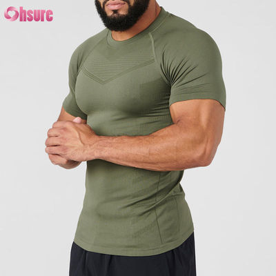 Aangepaste polyester korte mouw lichtgewicht sneldrogend geschikt voor hardlopen fitness heren compressie spier fitness T-shirt