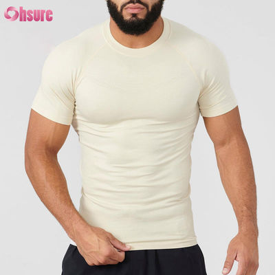 Aangepaste polyester korte mouw lichtgewicht sneldrogend geschikt voor hardlopen fitness heren compressie spier fitness T-shirt
