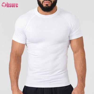 Aangepaste polyester korte mouw lichtgewicht sneldrogend geschikt voor hardlopen fitness heren compressie spier fitness T-shirt