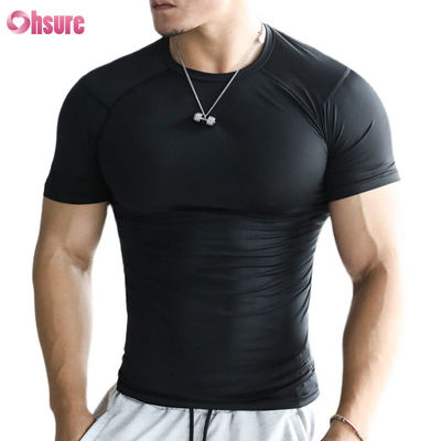 Heren Sportkleding Top Sport Sneldrogend Strak Atletisch Bodybuilding Polyester T-shirt Heren Fitness Shirt Gym Shirt voor Heren