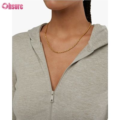 Custom High Quality Fitness Crop Active Full-Zip Workout Jacket met Pocket Side voor vrouwen