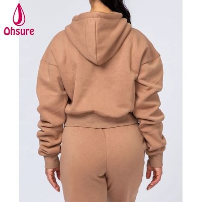 Fitnesskleding Dames Trui Tops Biologisch Katoen Fleece Sport Hoodies Puff logo Dames Workout Fitness Hoodies