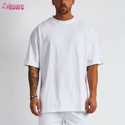 Custom Logo Streetwear Zwaar T-Shirt Drukt Zwart Katoen Zwaar Drop Schouder Dikke Blank T-Shirt
