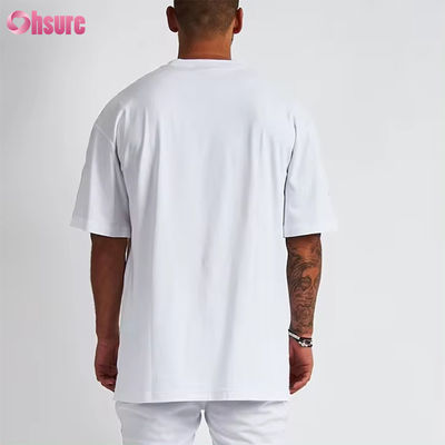 Custom Logo Streetwear Zwaar T-Shirt Drukt Zwart Katoen Zwaar Drop Schouder Dikke Blank T-Shirt