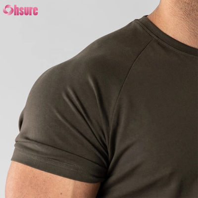 95% Katoen 5% Spandex Mix Effen Blanco Aangepast Logo Longline Gebogen Zoom Muscle Bodybuilding Gym Heren T-shirt