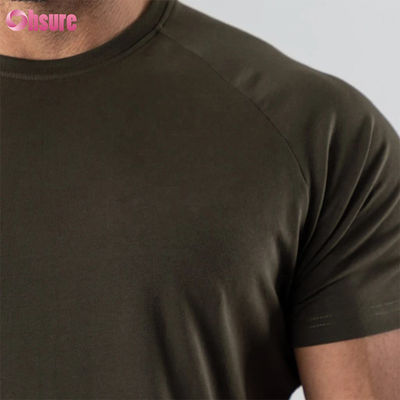 95% Katoen 5% Spandex Mix Effen Blanco Aangepast Logo Longline Gebogen Zoom Muscle Bodybuilding Gym Heren T-shirt