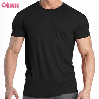 Hoogwaardige gedrukte mannengrafiek 95 katoen 5 spandex compressie T-shirt elastisch rekbaar ademend gymtje kortmouw T-shirt