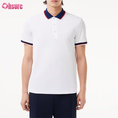 Mensen Premium Raglan voor polo shirt Regular Fit Sporty stijl met dubbele contrast kraag gebreide stof