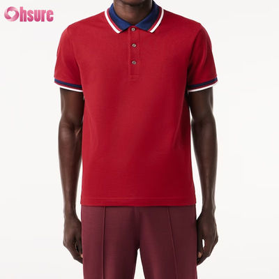 Mensen Premium Raglan voor polo shirt Regular Fit Sporty stijl met dubbele contrast kraag gebreide stof