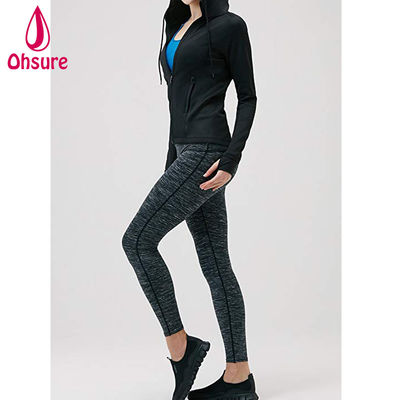 Lichtgewicht actieve performance hoodie met volledige ritssluiting voor dames, gym workout jas met zijzakken