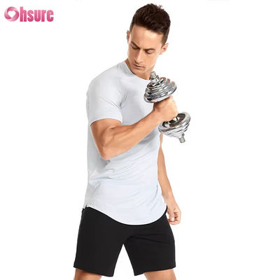 Groothandel US Grootte Fitness Kleding Gym Sport T-shirts voor mannen ademend High Elastic Quick Dry Running Slim Fit T-shirts