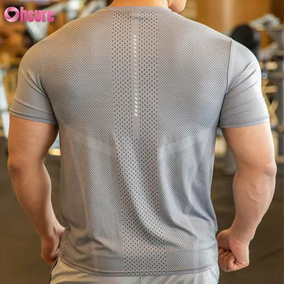 Heren Atletische Top Activewear Shirt Polyester Spandex Heren Hardloopkleding Gym Lichtgewicht Sport Elastische t-shirts