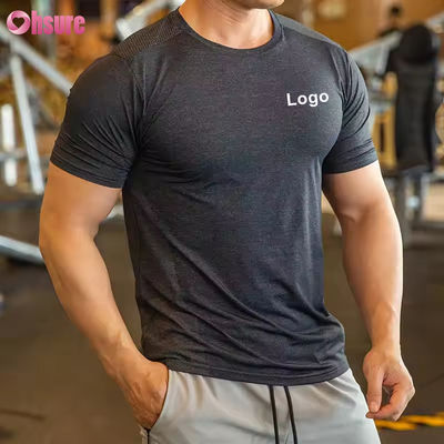 Heren Atletische Top Activewear Shirt Polyester Spandex Heren Hardloopkleding Gym Lichtgewicht Sport Elastische t-shirts