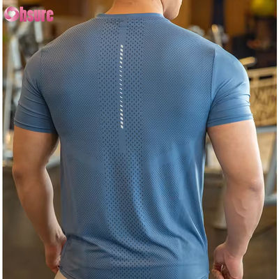Heren Atletische Top Activewear Shirt Polyester Spandex Heren Hardloopkleding Gym Lichtgewicht Sport Elastische t-shirts