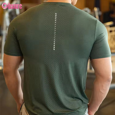 Heren Atletische Top Activewear Shirt Polyester Spandex Heren Hardloopkleding Gym Lichtgewicht Sport Elastische t-shirts