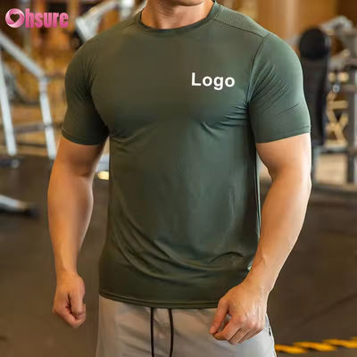 Heren Atletische Top Activewear Shirt Polyester Spandex Heren Hardloopkleding Gym Lichtgewicht Sport Elastische t-shirts
