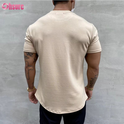 High Elastic Cotton Training Loose Fit Muscle Men's Fitness Sport T-shirt Gym T-shirt Screen Printing Relaxed Fit T-shirt