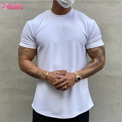 High Elastic Cotton Training Loose Fit Muscle Men's Fitness Sport T-shirt Gym T-shirt Screen Printing Relaxed Fit T-shirt