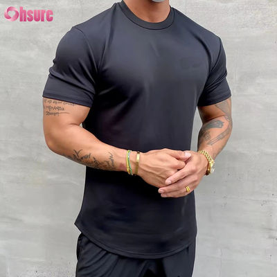 High Elastic Cotton Training Loose Fit Muscle Men's Fitness Sport T-shirt Gym T-shirt Screen Printing Relaxed Fit T-shirt
