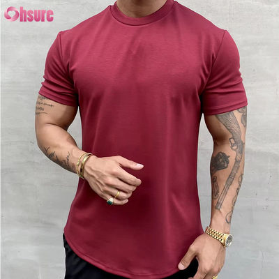 High Elastic Cotton Training Loose Fit Muscle Men's Fitness Sport T-shirt Gym T-shirt Screen Printing Relaxed Fit T-shirt