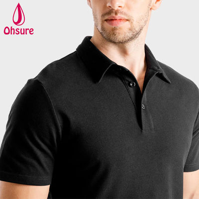 OEM Custom Logo Shirt Zomer Office Gym Spandex / Nylon Mensen Personal Trainer Werkkleding Mannen Polo Shirts Blank Casual XS-2XL