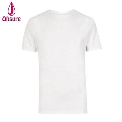 Aangepaste Logo Muscle Slim Fit Gym T-shirt 95% Bamboe 5% Spandex Bodybuilding Fitness Tee Heren Sport Wit T-shirt