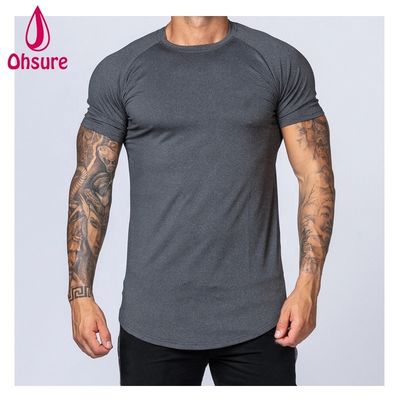 Gym Training Wear voor mannen Bamboe T-Shirt Sports Shirt Workout Korte mouw Print Casual Print Patroon Gebreide spierondersteuning