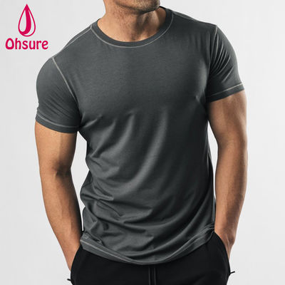 OEM Custom Logo Quick Dry Zig-zag Stitching Sport Top Muscle Fit Mensen Fitness Gym Training Mensen Shirts Blank Casual Printed