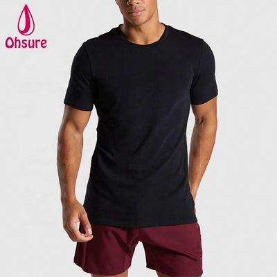 Slim Fit Katoen Spandex Heren Gym T-shirt Bodybuilding T-shirt Workout Kleding Hoge Kwaliteit Op Maat Gemaakt voor Heren Casual Bedrukt