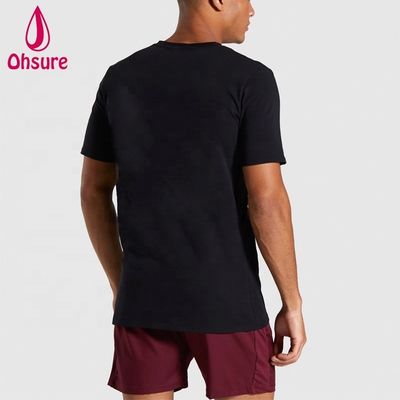 Slim Fit Katoen Spandex Heren Gym T-shirt Bodybuilding T-shirt Workout Kleding Hoge Kwaliteit Op Maat Gemaakt voor Heren Casual Bedrukt