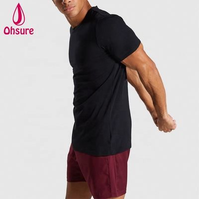 Slim Fit Katoen Spandex Heren Gym T-shirt Bodybuilding T-shirt Workout Kleding Hoge Kwaliteit Op Maat Gemaakt voor Heren Casual Bedrukt