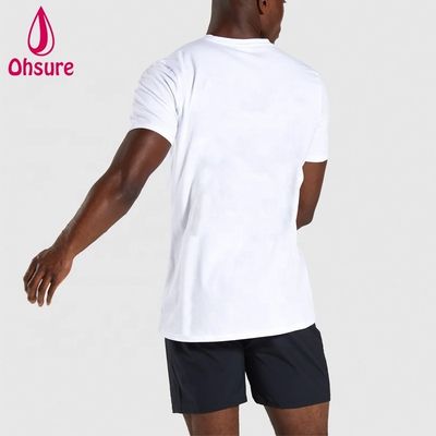 Slim Fit Katoen Spandex Heren Gym T-shirt Bodybuilding T-shirt Workout Kleding Hoge Kwaliteit Op Maat Gemaakt voor Heren Casual Bedrukt