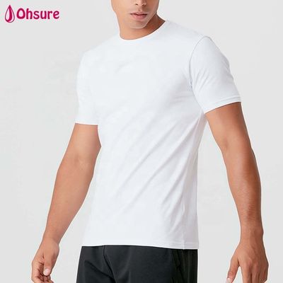 Groothandel Gepersonaliseerd Logo Heren Shirts Slim Fit Man Gewone Gym Kleding Katoen Spandex Witte Mensen Kortmouw T-Shirt
