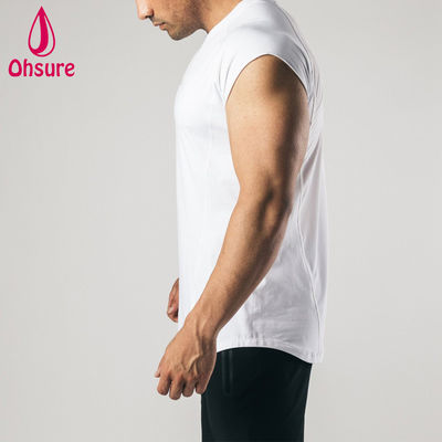 Printprinting Sleeveless Tee Raw Cut Arm Mens Workout Kleding Training Gym Top Mens T-shirts Casual Blank Tshirt Blank shirts